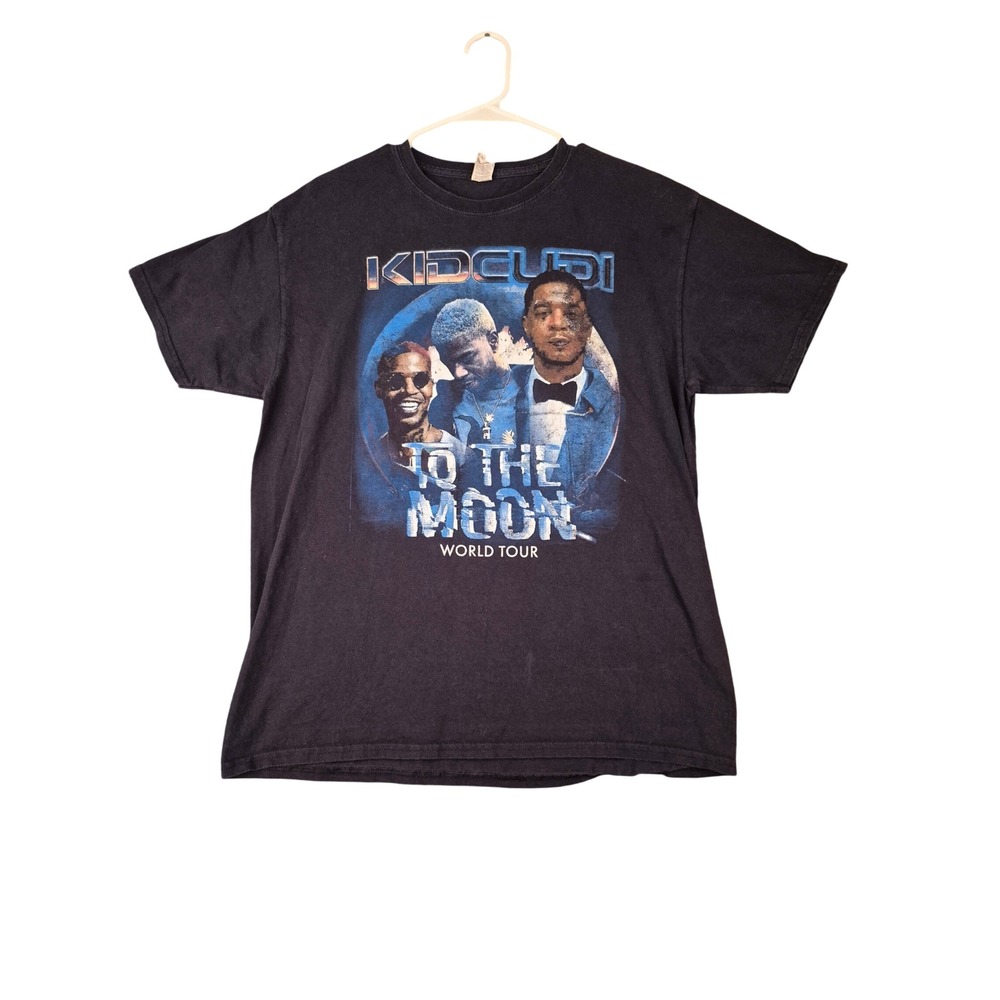 Kid Cudi To The Moon World Tour Graphic T-Shirt Mens‎ Black Concert Merch Large